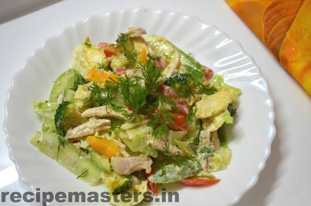 Chicken n dill leaves salad