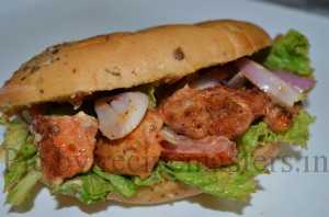 chicken bread roll sandwich